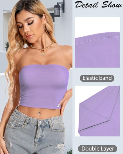 Image of Summer Tube Tops Basic Crop Tops for Women Strapless Tank Casual Tunics Sexy Short Shirts 2026