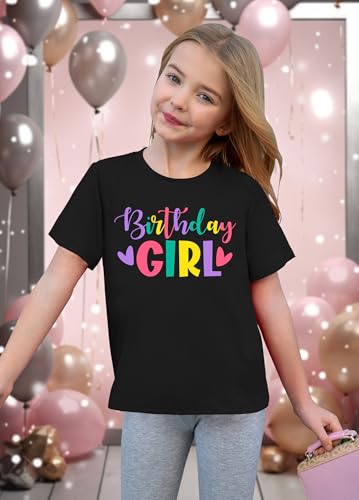 Birthday Girls Shirts Girls Birthday T-Shirts Toddler Mermaid Cotton Letter Print T-Shirt Short Sleeve Tee Tops 5-14Y2