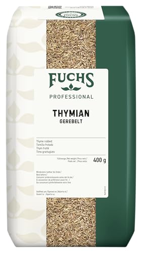 Fuchs Professional - Thym frotté | 400 g | Notes d'herbes méditerranéennes pour les légumes et les sauces tomates | Qualité professionnelle pour les consommateurs en vrac et la gastronomie
