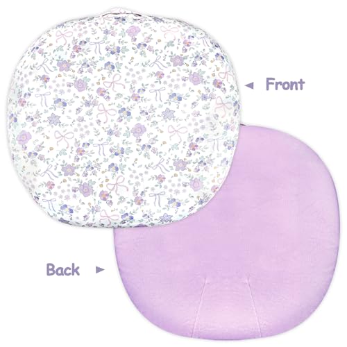 Image of SWESEN Newborn Lounger Cover, 1 Pack Soft Removable Slipcovers for Infant Lounger, Cozy Baby Lounger Cover for Boys and Girls, Covers Only, Purple Floral