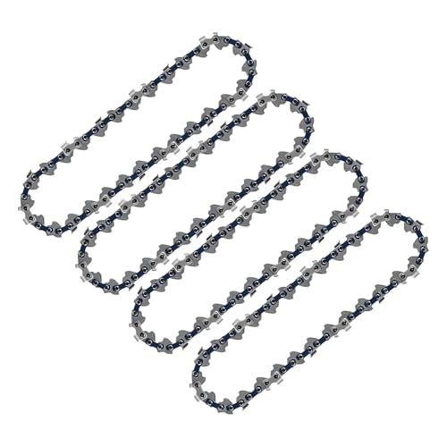 Shuqio 4-Pack Cadenas de Sierra 4 Pulgadas 28 Eslabones, Paso 1/4', Calibre 1.1mm Compatible con Motosierras Mini Inalámbricas de Batería Ideal para Jardinería
