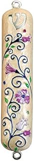 Floral Mezuzah cover with Rhinestone