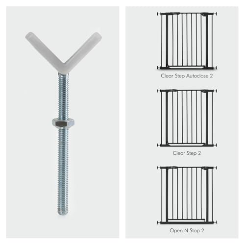 hauck 2er Set Y Spindel Adapter für Türschutzgitter & Treppengitter - Geeignet für runde Geländer bis 6 cm Durchmesser - M10 Gewinde - Zubehör für Kinderschutzgitter ohne Bohren