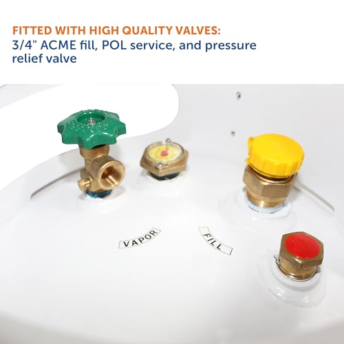 Flame King YSN420ASME 420LB (120 Gallon) ASME Vertical Steel Propane Tank, White