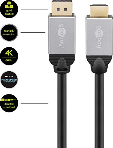 Goobay Schwaz 3 m cable negro para conexion estable 2