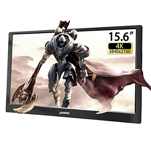 Monitor portátil 4K, pantalla portátil FHD 3840 x 2160 IPS LCD con entrada HDMI, altavoz integrado, soporte para PS3/PS4/XBOX, JOHNWILL