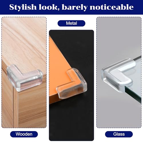 Image of Mabor Furniture Corner Protectors, 12Pcs Baby Proofing Furniture Corner Protector Guards, Clear PVC Safety Corner Bumpers & Cushion to Cover Sharp Furniture & Table Edges, L-Shaped