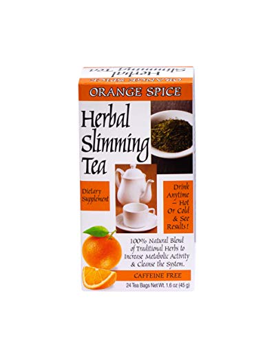 21st Century Herbal Slimming Tea Orange | Caffeine-Free Senna Herbal Blend for Digestive Cleanse Metabolism & Weight Management | 24 Tea Bags