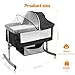 ehozirta 4 in 1 Baby Crib, Baby Cradle, Toddler Bassinet, Infant Cot, Travel Cot, with Mattress and Changing Table, Folding, Adjustable, Rocking, Portable Crib(American Grey)