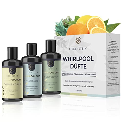 Liebenstein - Whirlpool Duft Set Entspannungs-Trio [3x200ml Whirlpool Duftzusatz] 100% naturreine Inhaltsstoffe - regional und nachhaltig produziert - Dein Whirlpool Badezusatz