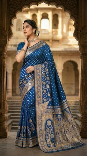 Image of Yashika Women's Art Silk Saree with Blouse Piece for Traditional Ethnic Wear Sari
