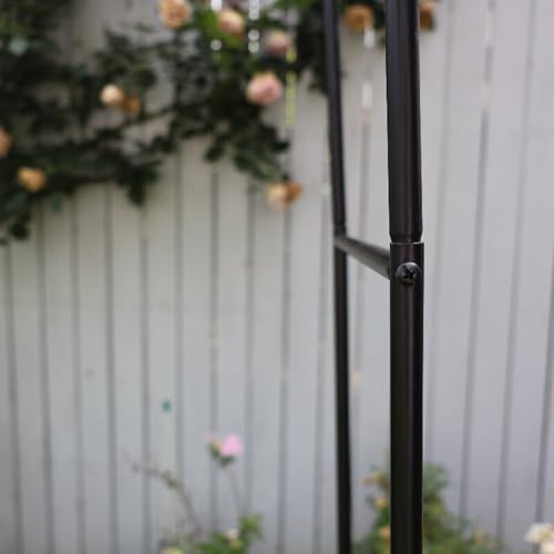 Wytrzymały metalowy łuk różany do użytku wewnątrz i na zewnątrz, solidny stojak na kwiaty pergola i wsparcie dla roślin pnących, czarna rama pawilonu ogrodowego