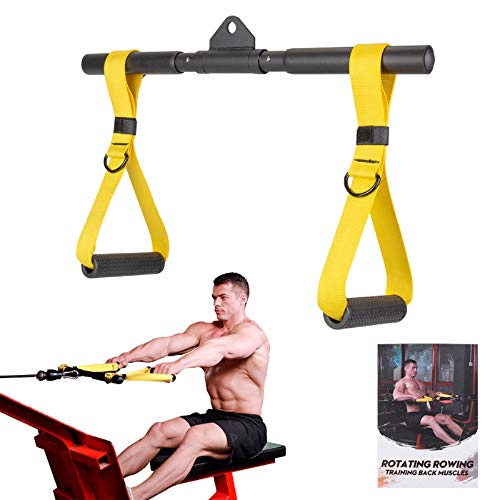 Cable Machine Attachments Rowing Handle Detachable | Multiple Options: Rotating Straight Bar, Tricep Rope, Exercise Handles