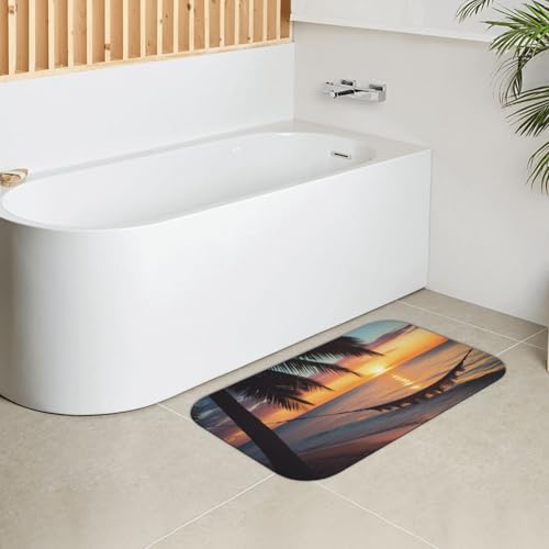 Tapis de bain absorbant 80 x 50 cm imprimé coco pour éviter l'eau sur le carrelage