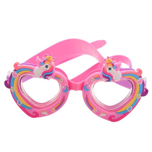 Totority Gafas de Natación Diseño de Dibujos Animados de Unicornio, Montura de Silicona Suave, Lentes Antivaho y Protección Uv, Ajustables para Piscina y Actividades Acuáticas Infantiles
