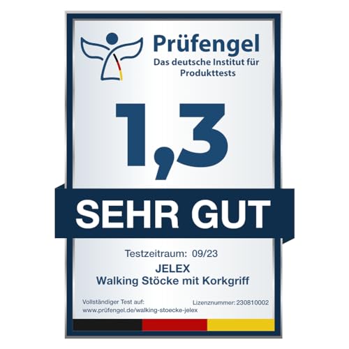 JELEX Nature Teleskop Walking Stöcke für Nordic Walking verstellbar, inkl. diverser Aufsätze für...