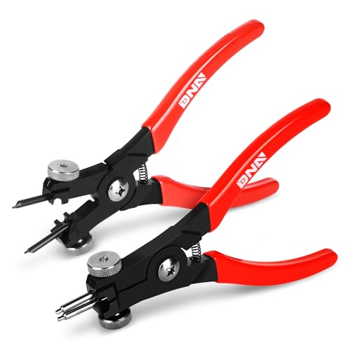 Image of DNA MOTORING 2pc 6.5 in Heavy Duty Multi Angle Internal External For Ring Remover Retaining Snap Ring Plier Set, w /case, TOOLS-00532