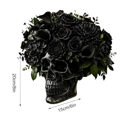 Pot de fleurs tête de mort support mural décoration extérieur - 5