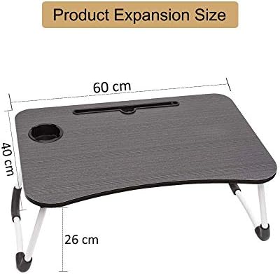 Astory Laptop Desk, Portable Laptop Bed Tray Table Notebook Stand Reading Holder with Foldable Legs & Cup Slot for Eating, Reading, Watching Movie on Bed/Couch/Sofa (Black)