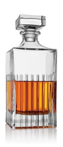 Godinger Liquor Decanter, Wine Decanter, Whiskey Decanter, Cocktail Pitcher, for Vodka, Bourbon, Beer & More Morgan 30oz
