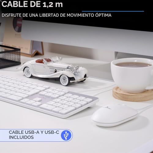 Teclado Mac y ratón USB-C de Bluestork con distribución AZERTY francesa 5