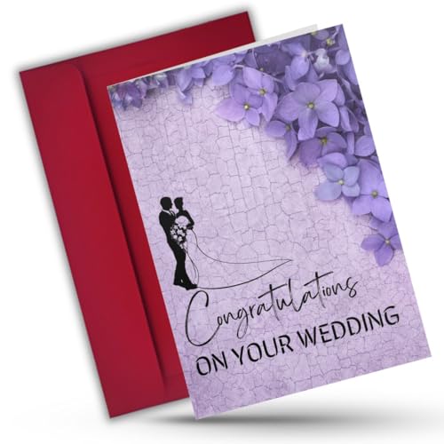 AanyaCentric Wedding Gift Card - Printed Greeting Card with Envelope - Perfect Marriage Gift For Couples - Suitable For All Relations (9.5 x 13inches)