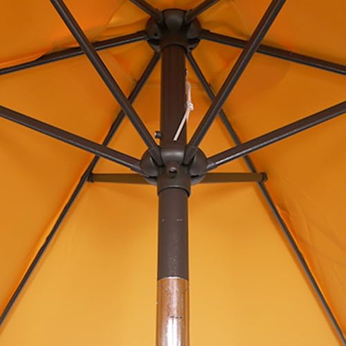 Image of Blissun 7.5 ft Patio Umbrella, Yard Umbrella, Outdoor Market Umbrella with Push Button Tilt Crank, Golden Yellow