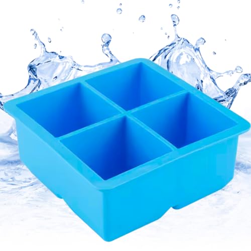 KIT 2 Formas de Gelo De Silicone 4 Cubos Cada Forminha Para Papinha Para Bebidas Drinks Whiskey Livr