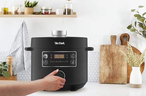 Tefal Turbo Cuisine Multikocher 4,8L, High-Speed & 10 Programme: Dampfgarer, Schmoren, Anbraten, Sous-vide, Reis & mehr, Verzögerung & Warmhaltefunktion, Antihaft, Zubehör inkl., Schwarz, CY7548 – Bild 4