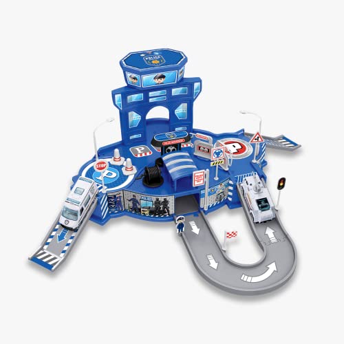 World Tech Toys Diecast Cruisers 31-Piece Police Station Depot Pretend Play Playset (ZX-35530)