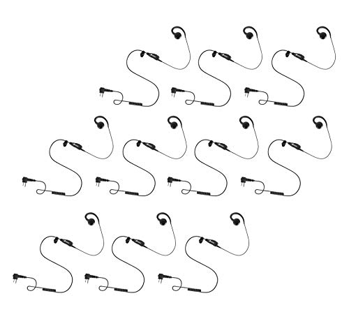 Bommeow 10 Pack BSE12-H1 C-Shape Swivel Style Earpiece Headset for Hytera Radio TC-500 TC-600 TC-518 TC-618