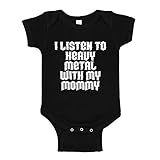 The Shirt Den I Listen to Heavy Metal with My Mommy Baby One Piece 6 mo Black