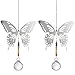 Produktbild BESTZY kristallanhänger Deko 2 Stück Deko Kristall Hänger Suncatcher Kristall Schmetterling Prismen Handgemachte DIY Handwerk Ball Kronleuchter Lampe Weihnachten Fenster Dekor