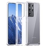 Wlons Case for Samsung Galaxy S21 Ultra 5G-Phone Armor-Matte Translucent-Shock/Shatterproof-Slim-Hybrid Materials-Wireless Charging Compatible with Samsung Galaxy S21 Ultra(Translucent)
