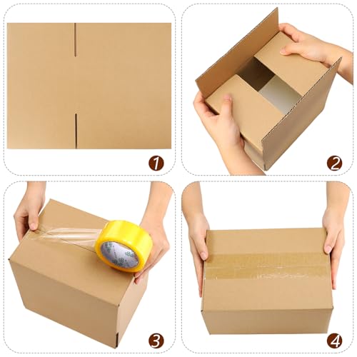 Image of Outus 32 Pack Corrugated Cardboard Boxes, Large, Kraft Color