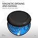 Gaboolo Retainer Case with Mirror,Slim Aligner Case with Vent Holes,Cute Night Mouth Guard Case,Retainer Removal Tool and Brush (Black Blue)