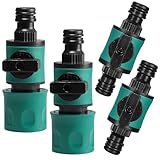 EVBOTGEE 4 pièces Raccord de Tuyau d'arrosage avec vanne de régulation, raccords Rapides de Tuyau d'eau de 17 mm pour tuyaux d'eau de 1/2 Pouce, pour Arroser la Pelouse, Lavage de Voiture