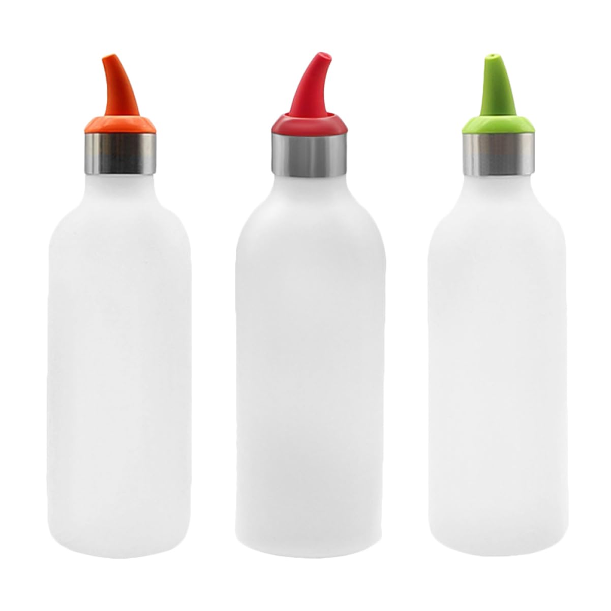 OFFSCH 3Pcs Squeeze Bottle for Salad Dressing Condiments and Material Curved Beak Design for Precise Control for Ketchup Bbq Random Colors