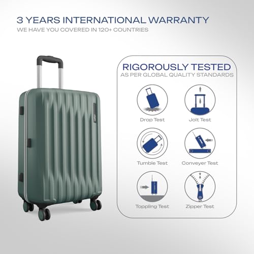 Image of Safari Cabin Ray Neo 8 Wheels Set of 2 (Medium) Trolley Bags, Hard Case Polycarbonate 360 Spinner Wheeling Luggage for Men & Women,Travel Bag Suitcase for Travel, Trolley Bags for Travel, Sage Green