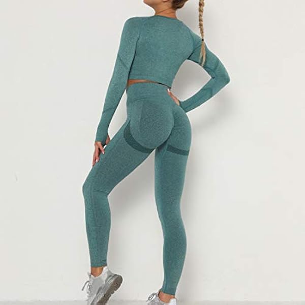 Sfit Tuta sportiva da donna, 2 pezzi, leggings e top sportivo, set da jogging, sport, abbigliamento da yoga, abbigliamento sportivo