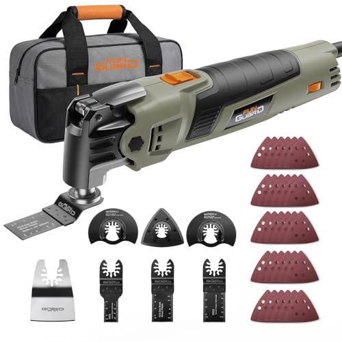 400W Outil Multifonction, 6 Vitesses Variables 15000-22000RPM, Angle Oscillant 4.5 °, 38 Accessoires, Scie Oscillante pour Couper, Poncer, Gratter, Scier