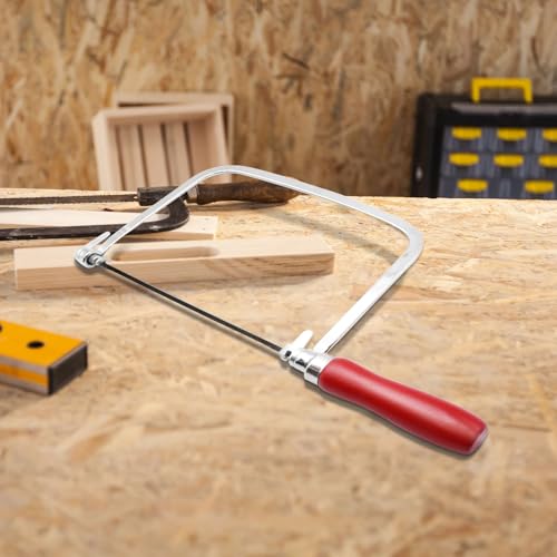 WYYFXY® Laubsäge Set 8 Stück Sägeblätter und 1 Laubsägebogen Feinesäge mit Holzgriff 360 Grad Drehbar Laubsägen Set Holzsäge für Schneiden von Aluminiumlegierungen, Eisen, Holz, Kunststoff