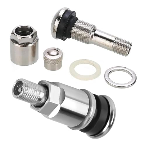 6 Stück Felgenventile Metallventile Universal Stahlventile für Alufelgen mit Gummidichtung - Luftdicht und Langlebig