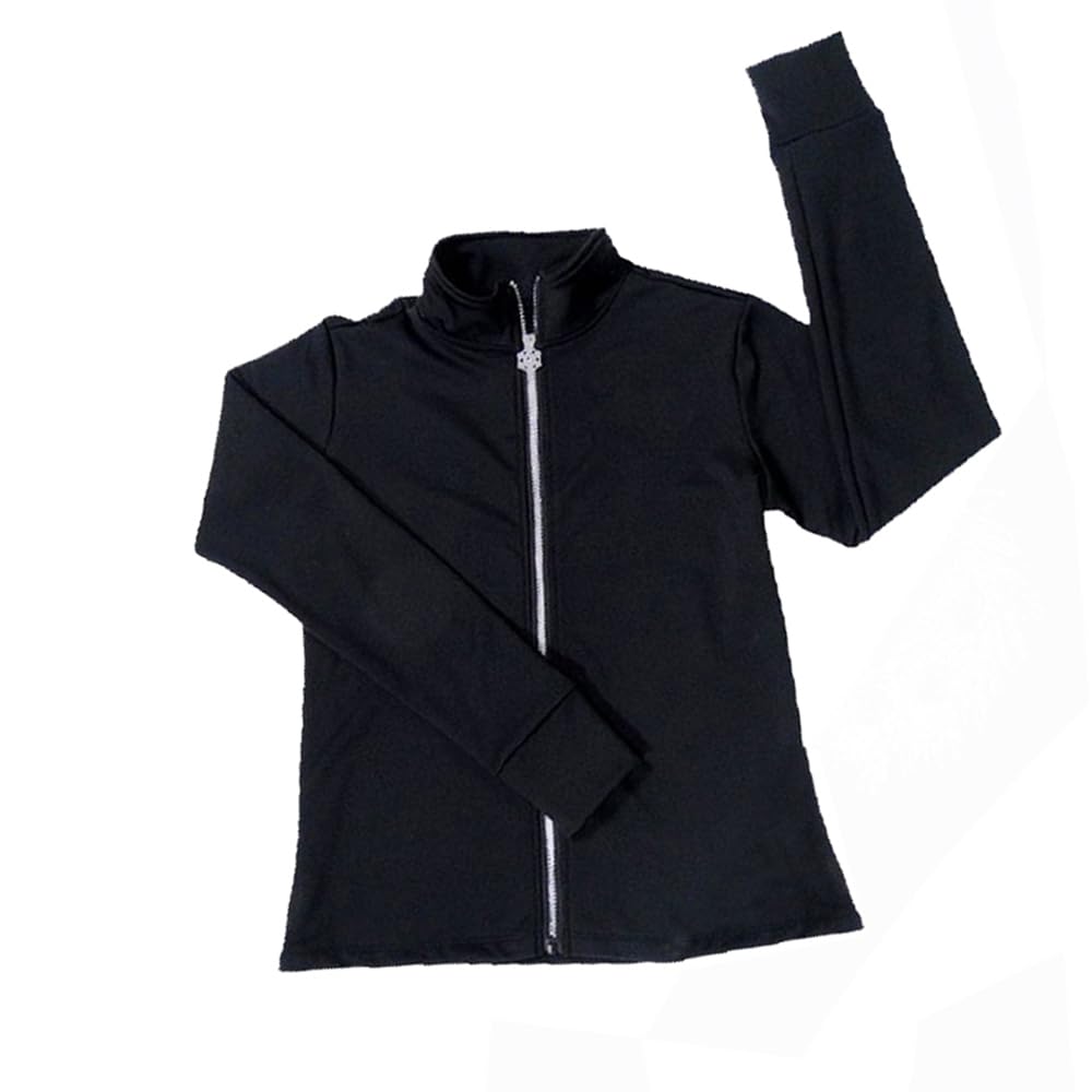 LIUHUO Figure Skating Training Jackets Girls Black Three-Dimensional Embroidery Phoenix Pattern Skate Wear