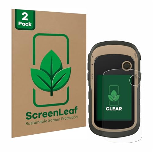 ScreenLeaf (2 Unidades Protector de pantalla para Garmin eTrex 32x / 30x / 30 / 20x / 20/10 [Protección de Pantalla Sostenible, Clear]