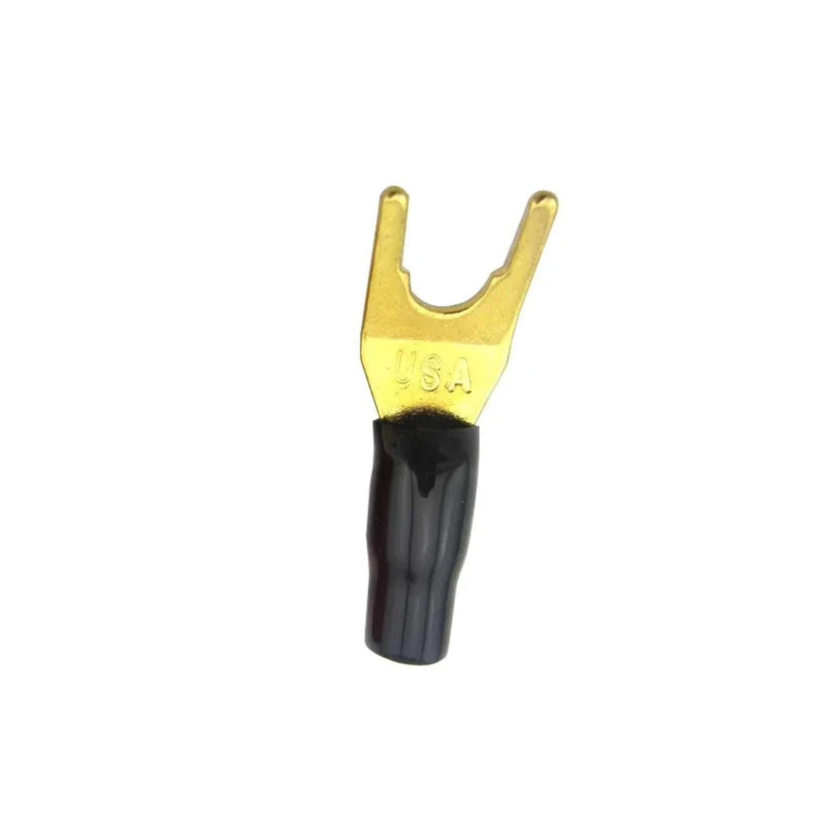 Lot de 4 fiches bananes en forme de Y en forme de U plaqué or pour câble de haut-parleur sans soudure HCHDTDT (10 pièces)