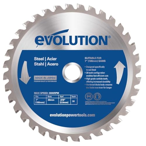 Evolution Power Tools 185BLADEST Steel Cutting Saw Blade 7-1/4-Inch x 40-Tooth Blue