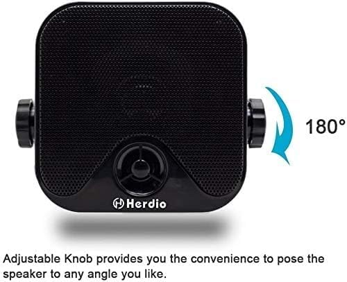 Herdio 4 Inches Heavy Duty Waterproof Boat Marine Bluetooth Speakers Surface Mounted for Camper Skid Steer ATV UTV RZR Golf Cart Tractor - Image 8