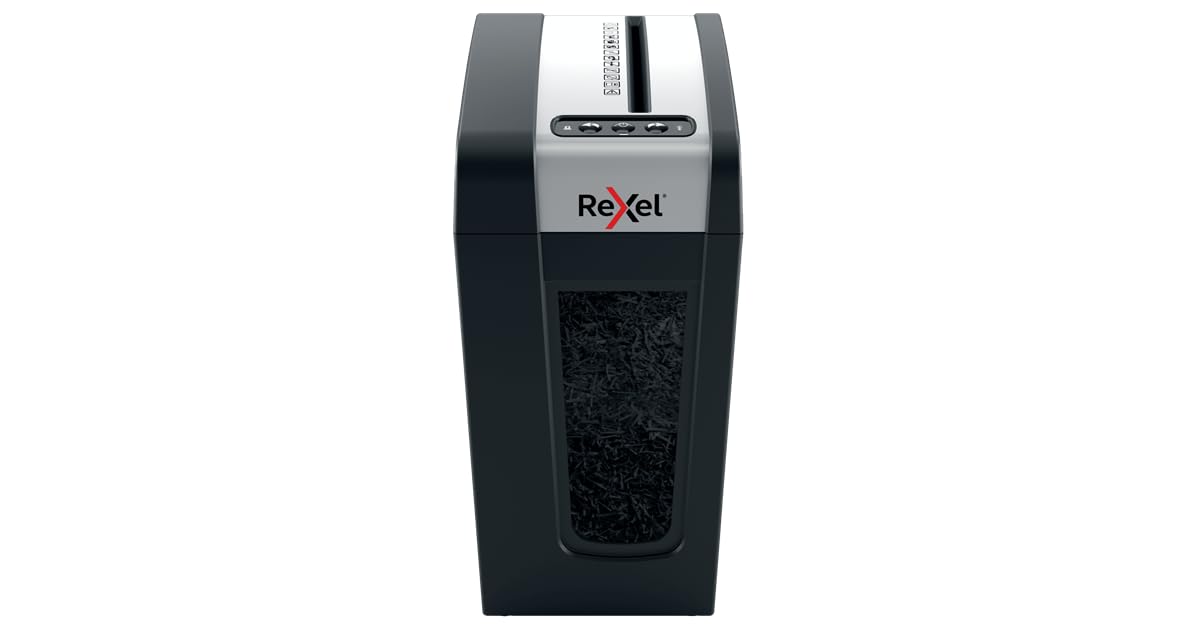 Rexel MC4-SL Whisper-Shred, Niszczarka do Papieru, P5, Tnie na Mikrościnki, 4 Arkusze, Domowe Biuro, Pojemność 14 l, Cicha i Kompaktowa, Seria Protect, 2020132
