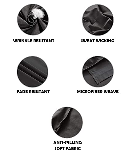 Elegant Comfort Luxury Ultra-Soft 2-Piece Pillowcase Set - 1500 Premium Hotel Quality Microfiber Double Brushed - Wrinkle Resistant, Standard/Queen, Marble Pattern Black